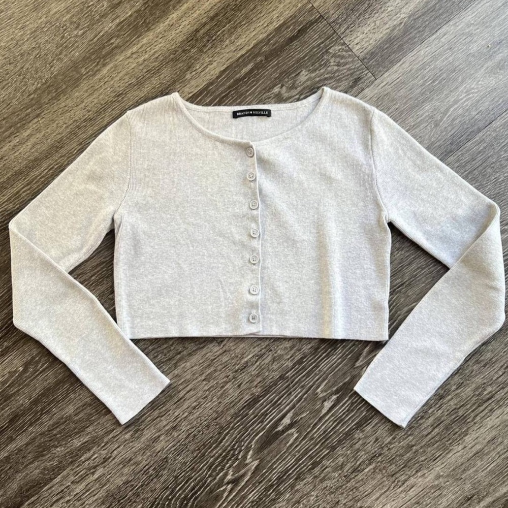 Brandy Melville Athelia grey button top